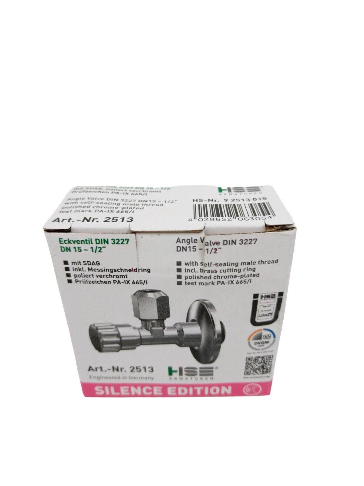 Angleventil in Verpackung, 1.2 Zoll selbstdichtend, inkl Messingschneidring, prüfzeichen pa-ix665