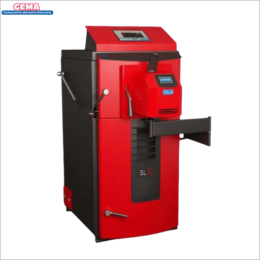 Rotes und schwarzes Heizsystem für attack SLX Kombikessel für Holz und Pellets 20 kW
