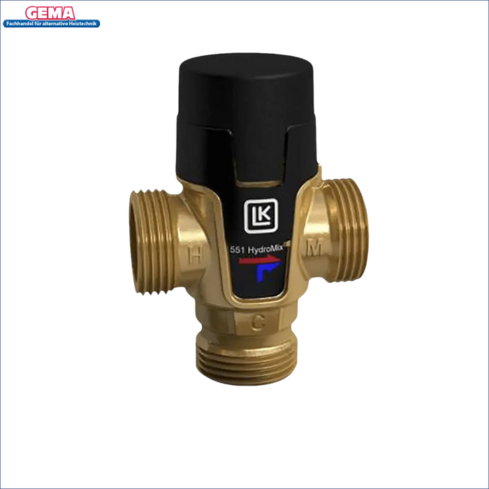 Brass thermostatischer Mischventil mit schwarzem Deckel für Brauchwassermischer LK 551 HydroMix