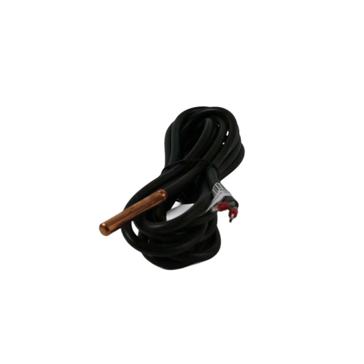 Schwarzes Kabel mit Kupfersensor für Attack Kesselfühler KTY 2m für DPX-Profi und SLX-Profi