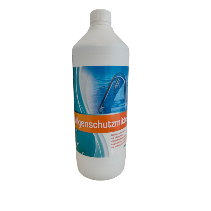Algenschutzmittel flüssig 🧪 1L für sauberes Poolwasser 💦 – effektiver Schutz gegen Algen.