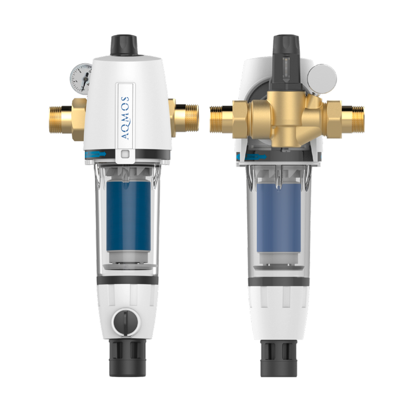 Set de dedurizare a apei Aqmos R2D2-32 BLACK EDITION cu filtru de retur, set de racordare și bloc de montaj