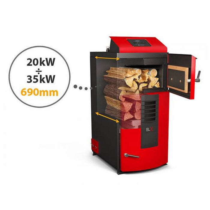 Attack SLX Kombikessel für Holz und Pellets 25 kW