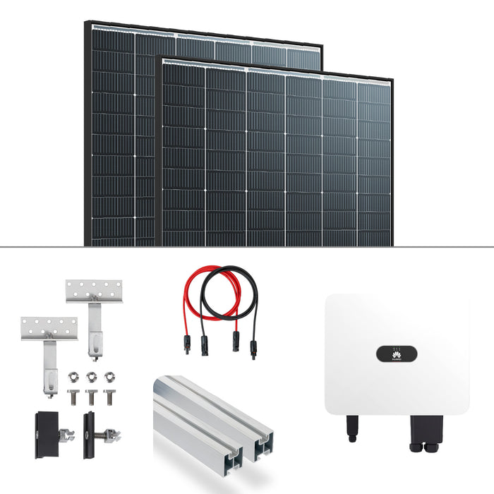 PV Komplettpaket Huawei 15KW Schrägdachmontage Trina 435 Vertex S+ Black Frame Module