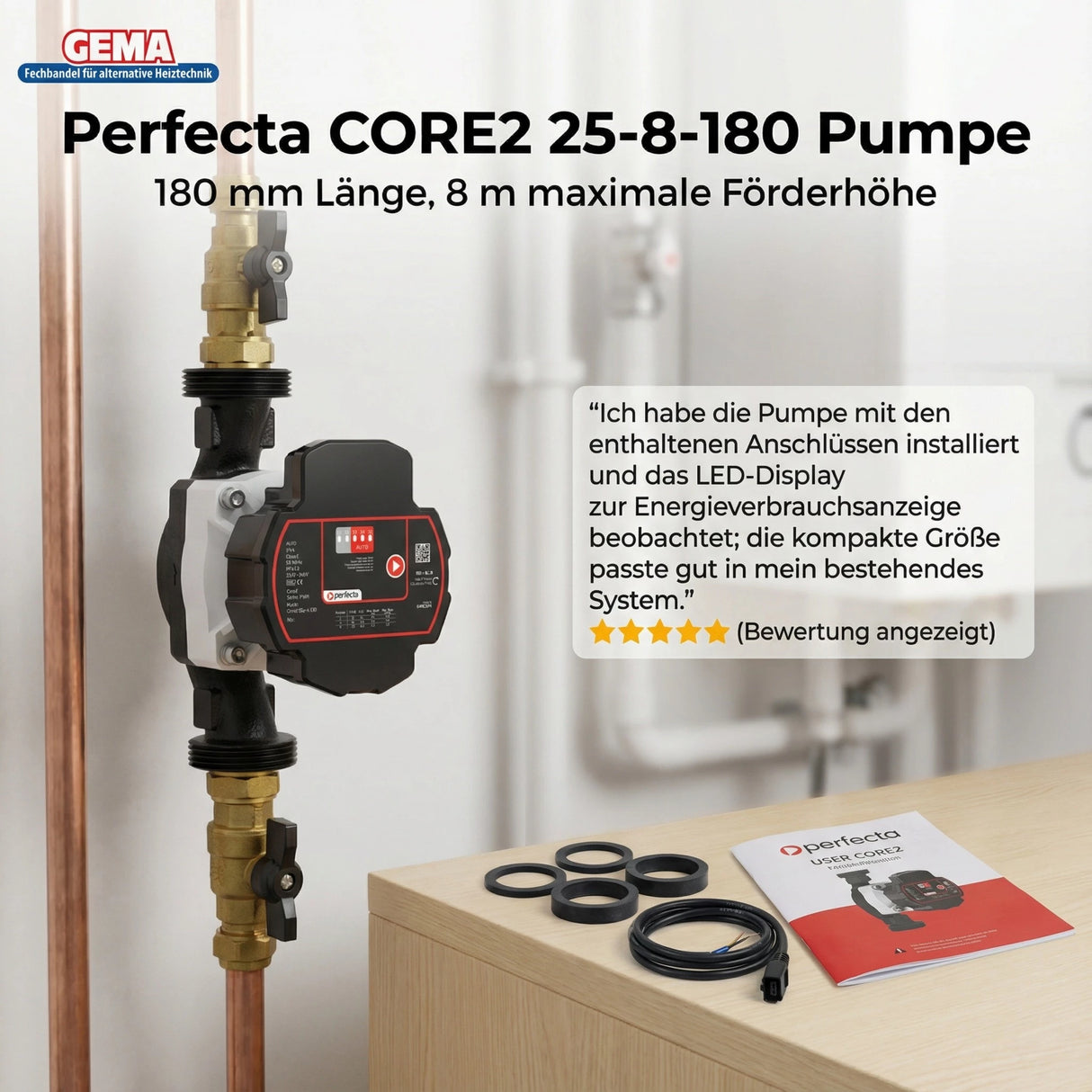 Värmepump cirkulationspump 25-8-180