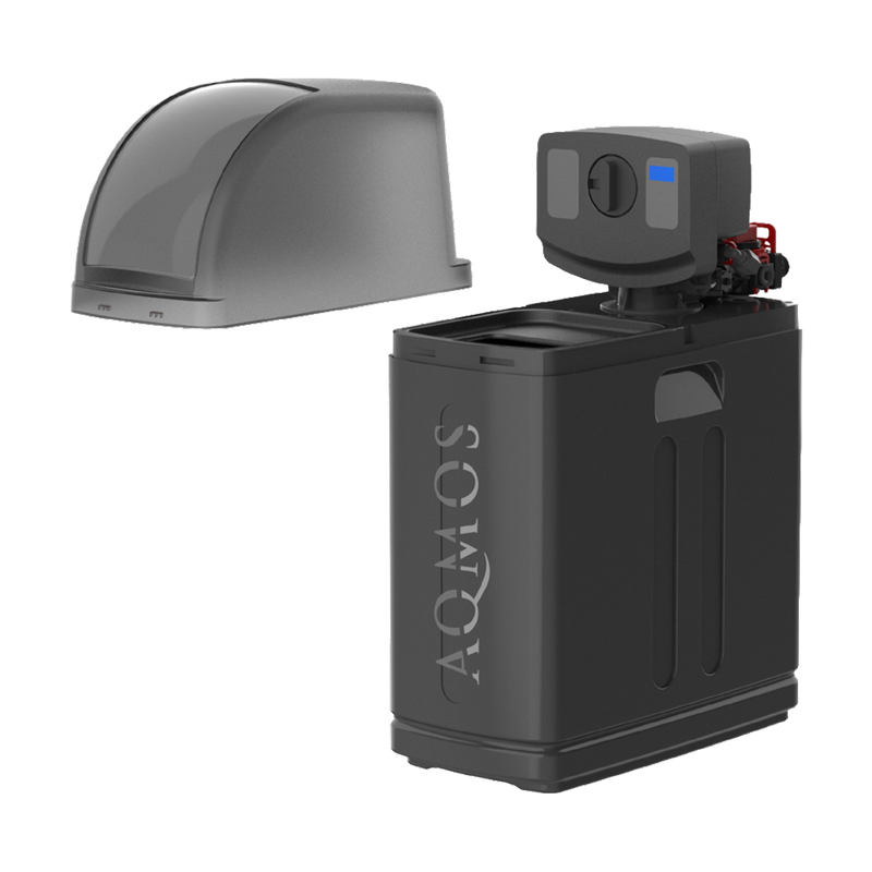 Set de dedurizare a apei Aqmos R2D2-32 BLACK EDITION cu filtru de retur, set de racordare și bloc de montaj