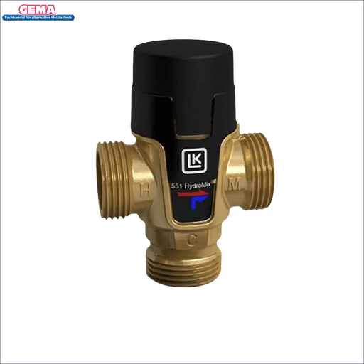 Brass thermostatischer Mischventil mit schwarzem Deckel für Brauchwassermischer LK 551 HydroMix