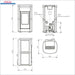 Technische Zeichnung des Wood-burning Stoves Edilkamin Kira2 H 18 Up