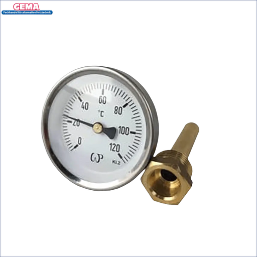 Runder Temperaturmesser mit Messinganschluss für Ersatz Bimetall-Thermometer