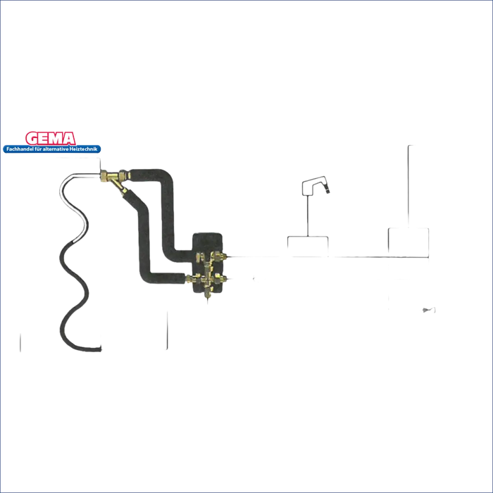 Plumberendiagramm mit Rohren und Armaturen für LK 551 Lanzenventil passend für HydroKit HWC