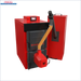 Roter und schwarzer Pelletkessel mit angeschlossenem Behälter für Pelletheizung IBC GK8k-öko