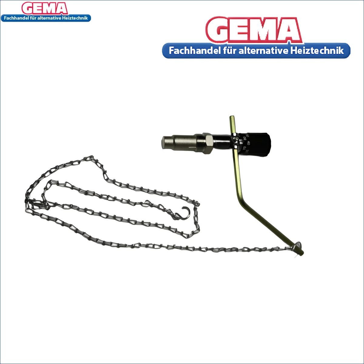 Chain-operated valve with metal arm for Regulus Feuerzugregler and boilers control