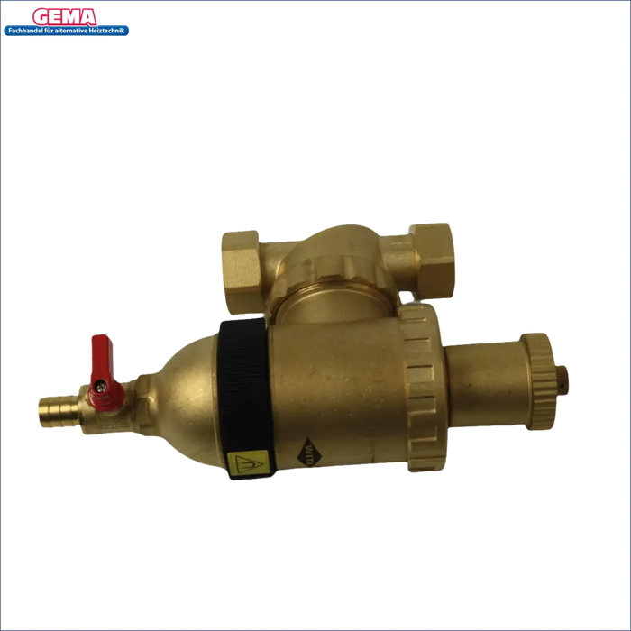 BrassMagnetfilter mit rotem Ventil für Heizungsfilter Schlammabscheider DN 25