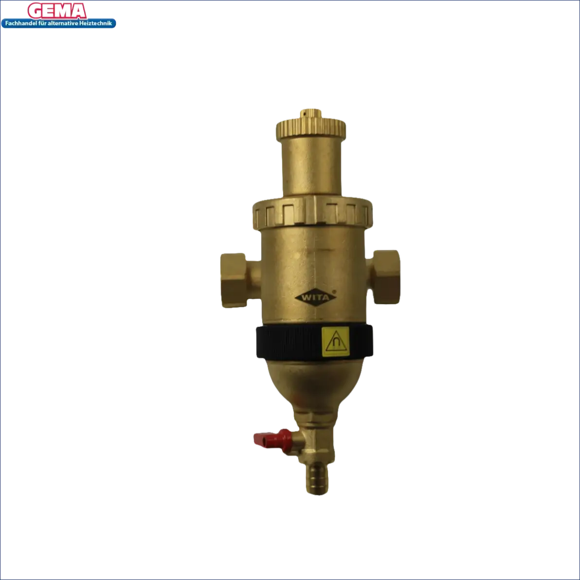 Brassener Magnet-Filter mit rotem Ventil für Heizungsanlage Wita Trap Magnet-Filter