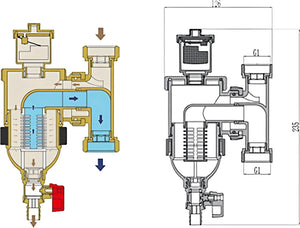 Schlammabscheider DN 25, 1'' IG Heizung Magnetitabscheider - GEMA Shop