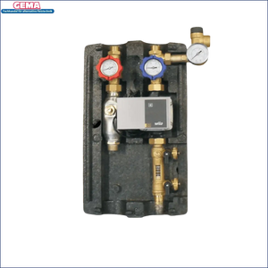Hydronischer Heizkreisverteiler mit Pumpe und Manometern für Sunex Solarstation GPS Hydra PWM