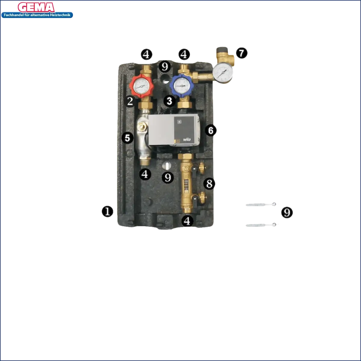 Sonnenstation Komponenten des Sunex Solarstation GPS Hydra PWM mit Durchflussmesser