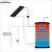 Diagramm eines solarer Wassererwärmung mit Temperaturdifferenzregler EU-21 CWU mit LED-Display