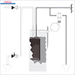 Schematische Darstellung eines Tanks mit Ventilen und Rohrleitungen für Thermische Ablaufsicherung ¾